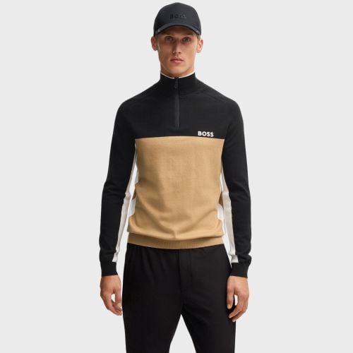 BOSS Cotton-Blend Regular-Fit Sweater With Colour-Blocking