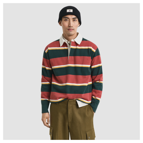 GANT Rugby Shirt | Striped Heavy Rugger | Modern Rust