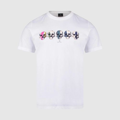 Paul Smith Crew Neck Multi Skull T-Shirt | White-M2R-011R