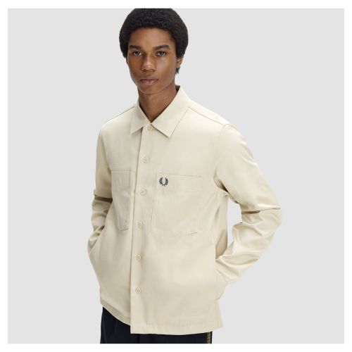 ✨希少✨Fred Perry Twill Overshirt Ecru M Men's Fred Perry Twill Overshirt | Kular Fashion