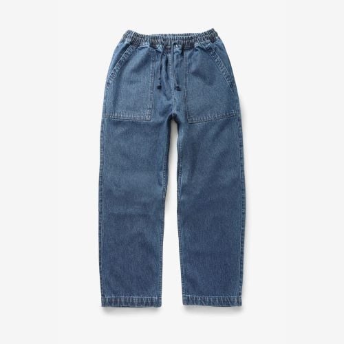 【mnem】Chef Adjust Washing Denim Service Works Washed Indigo Denim Chef Pants - Mildblend