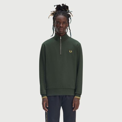 Fred Perry Half Zip Sweatshirt | Green - M3574-X89, Teal - M3574-X06