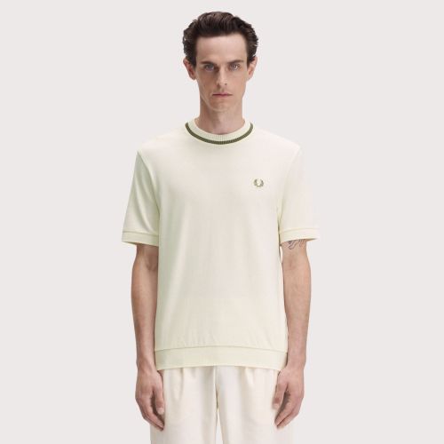 T-shirt Homme Fred Perry Blanc Taille M - Coton, Logo Brodé, Occasion Bon état