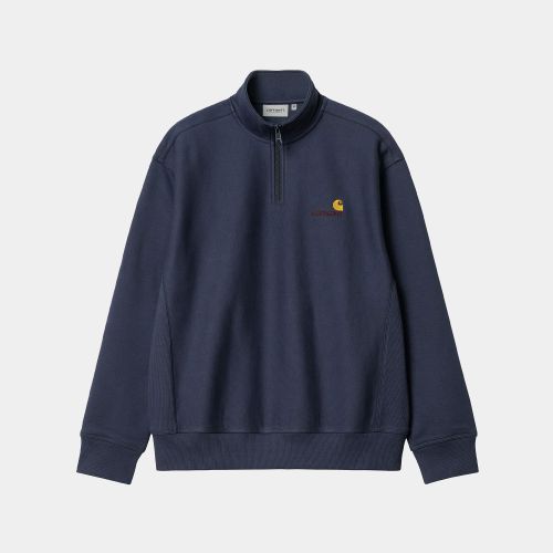Carhartt WIP Half Zip American Script Sweatshirt | Dark Grey