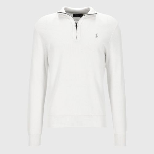 Polo Ralph Lauren Honeycomb Texture ¼ Zip Jumper | brown