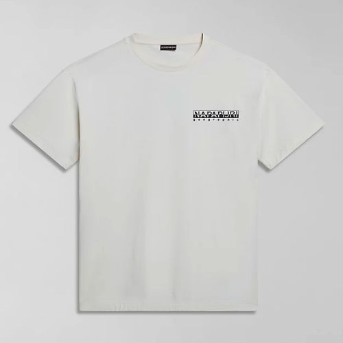 Tシャツ・カットソー NAPAPIJRI Men T-shirt White NP0A4IMS N1A1 Aylmer Jersey Short Sleeve T-Shirt