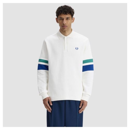 Men's Fred Perry Collar Knit Sweater - White | Kular Fashion