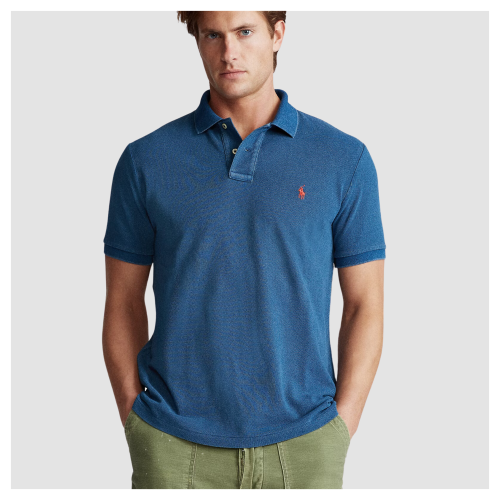 Polo Ralph Lauren Custom Slim Fit Mesh Polo Shirt Indigo 537333