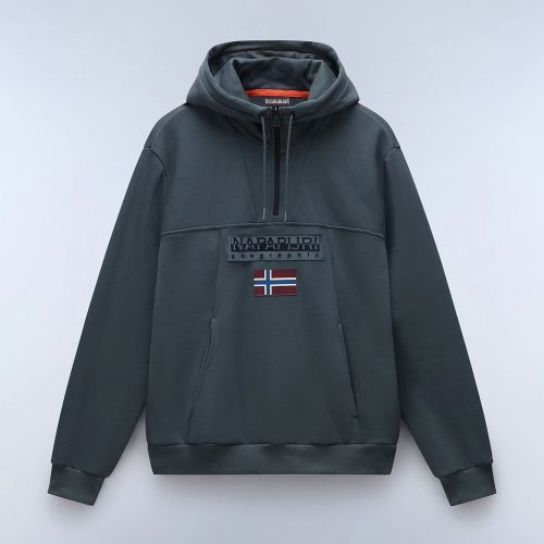 送料込★NAPAPIJRI★ハーフジップスウェットシャツ Burgee 1 Napapijri Burgee Half Zip logo-appliqué Sweatshirt | Blue