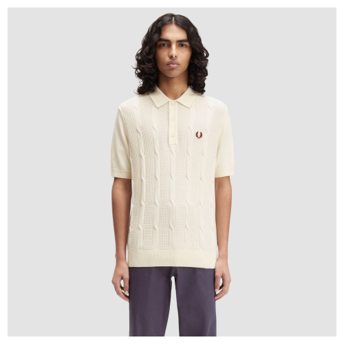 Fred Perry Cable Knit Polo Shirt | Textured Cable Knit Shirt