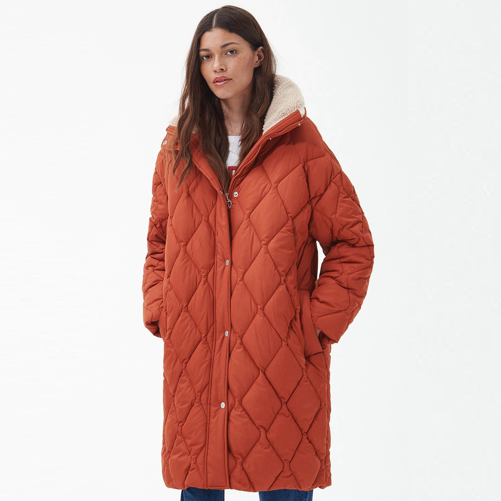 Barbour Ladies Diamond Quilted Coat Barbour International Track