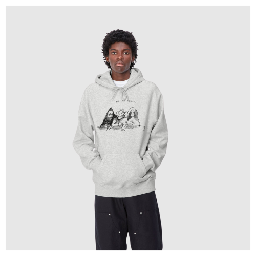 Carhartt WIP Pepe Friends Hoodie | Light Grey-I033934_00O