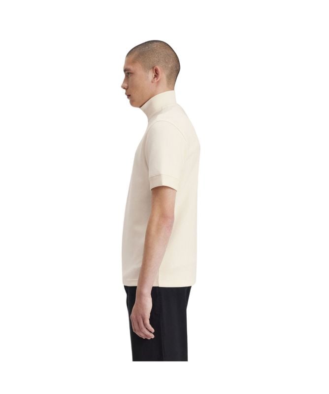 ★FRED PERRY★ Sharp Lip Jersey T-Shirt Ecru AFPM2518679S64 Fred Perry Ribbed Jersey T-Shirt - Ecru M8679-S64