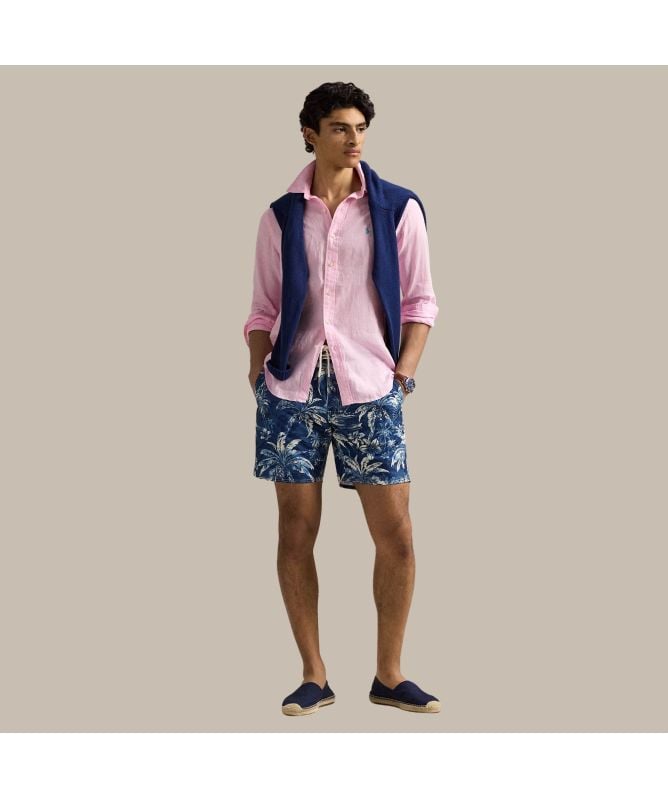 Tシャツ・カットソー Ralph Lauren SS25 Custom-Fit Linen Shirt (710966294 009) Custom fit linen shirt for men 710966294 Sky blue