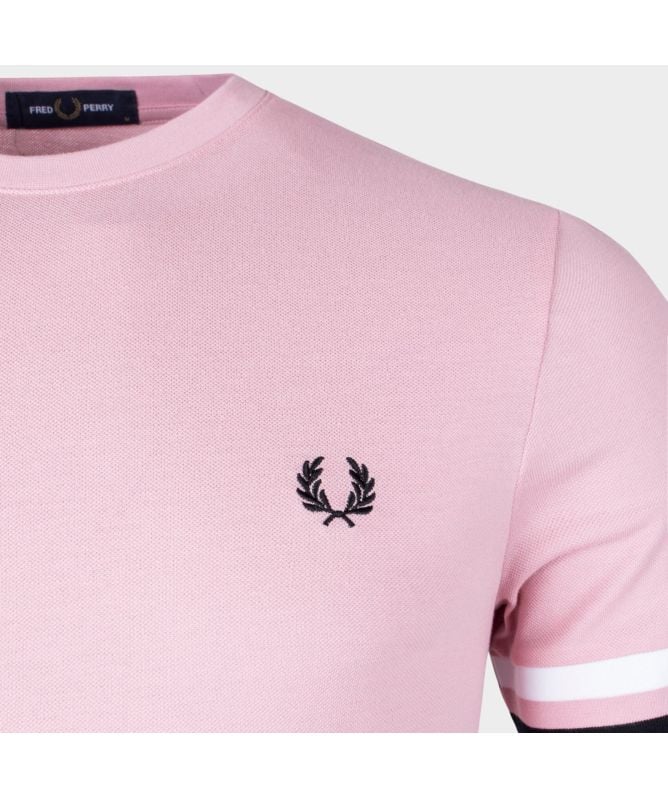 FRED PERRY☆ Crepe Pique T-Shirt PUTTY PINK Fred Perry Crew Neck T Shirt Putty Pink | Mainline Menswear