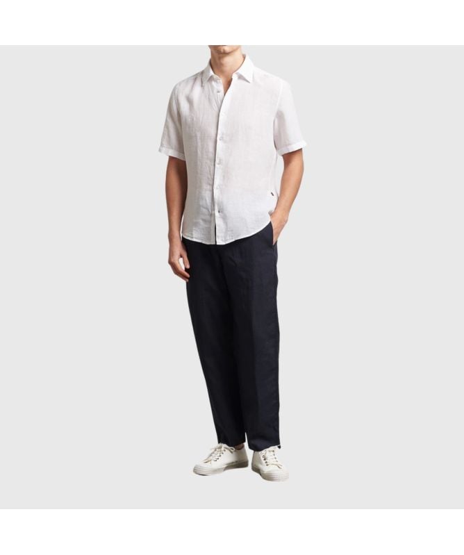 Boss Rash 2 Short Sleeve Linen Shirt | White - 50537382-100