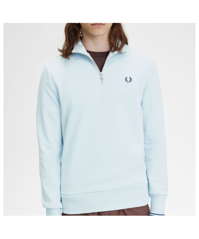 Fred Perry Half Zip Sweatshirt | Beige, Blue, Pink or Sky
