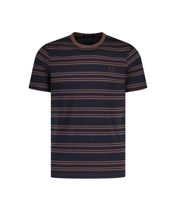 Fred Perry Sport Fine Stripe T-Shirt | Navy-M8566-W71 -kular