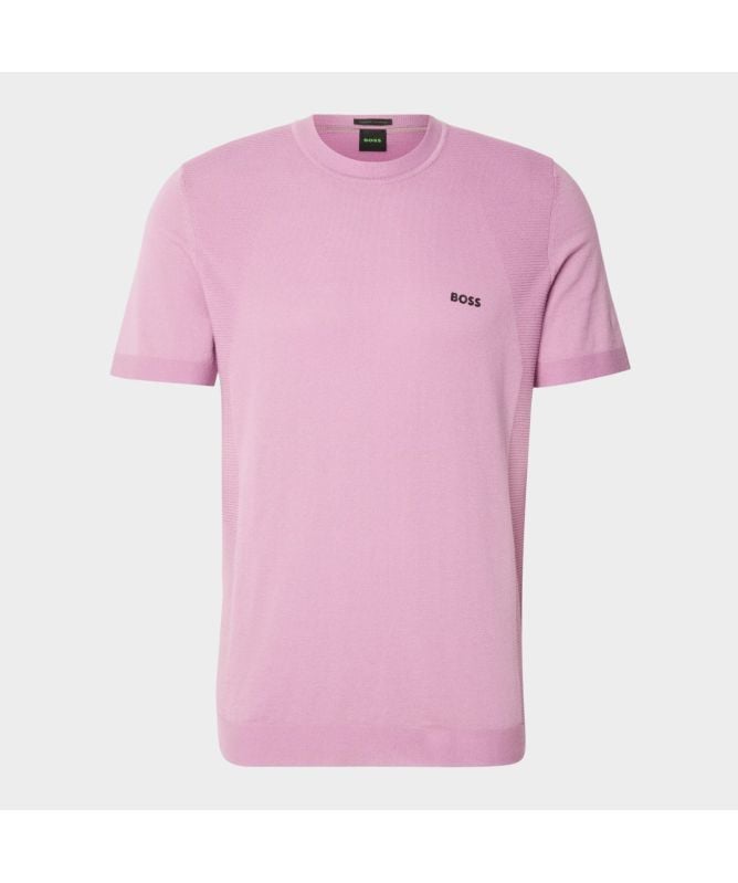 Boss Momentum Lite Knit T-Shirt in beige-50520683-271-lilac