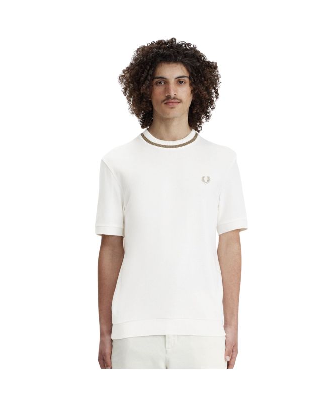 送料関税込♪FRED PERRY/CREW NECK PIQUE T-SHIRT Fred Perry Crew Neck Piqué T-Shirt | Ecru - M7-760