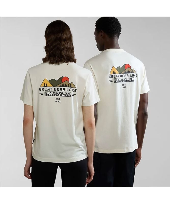 送料込★NAPAPIJRI★半袖Tシャツ S-Iceberg Tシャツ napapijri S Tahi T-Shirt in white whisper np0a4hqan1a1