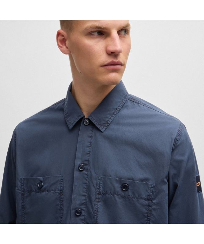Boss Locky 2 Cotton Overshirt | navy-50519473-404-olive-341 -kular 