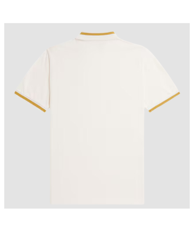 ★FRED PERRY★ M2 Single Tip Fred Perry Shirt Ecru Honeycomb Twin Tipped T-Shirt - Ecru / Honeycomb / Marmalade | Men's T