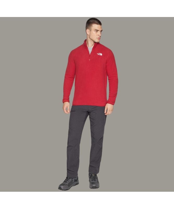 【The North Face】 SOLID TECH - RED The North Face Glacier ¼ Zip Men's Fleece | Petro