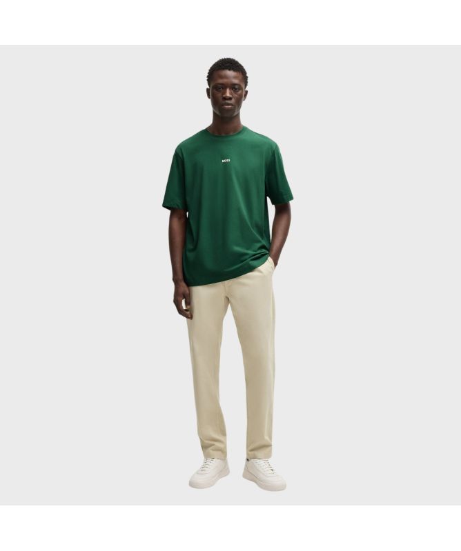 BOSS Relaxed-Fit T-Shirt In Stretch Cotton With Logo Print