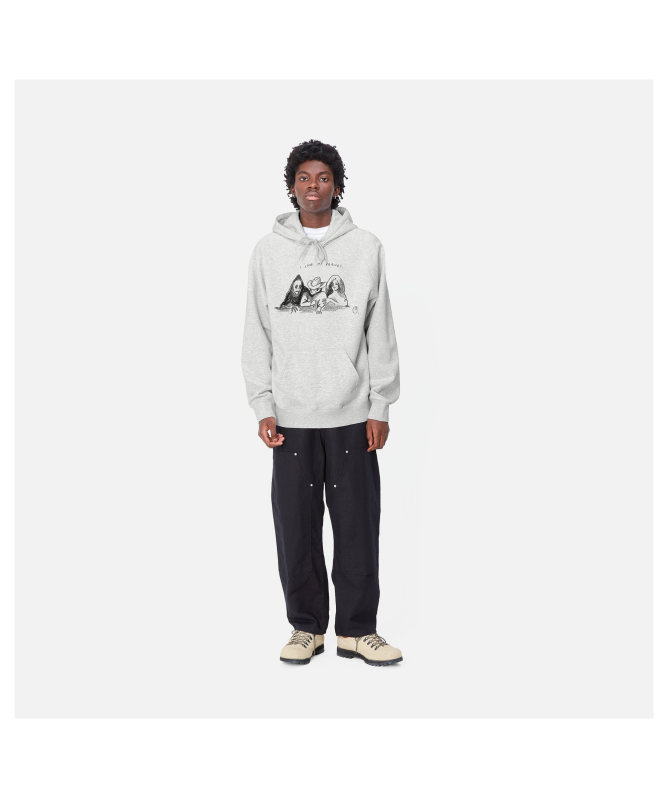 【Carhartt】HOODED PEPE FRIENDS SWEATSHIRT R5395 Hooded Pepe Friends Sweatshirt, Black/White