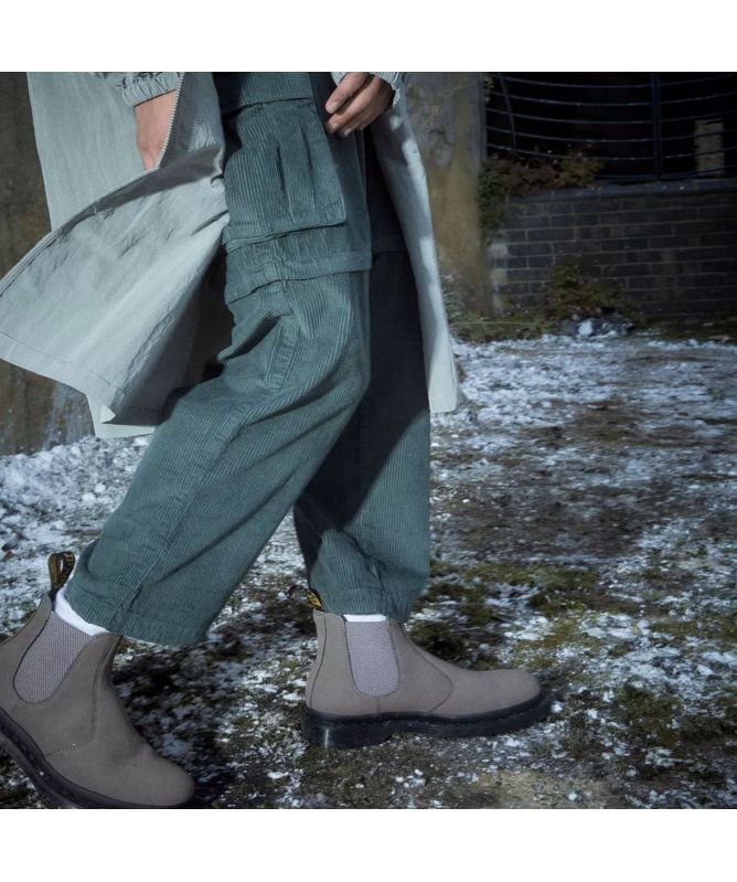 ■Dr.Martens■ 2976 Chelsea Nickel Mild Nubuck WP Grey 31130 2976 Milled Nubuck Chelsea Boots in Nickel Grey | Dr. Martens