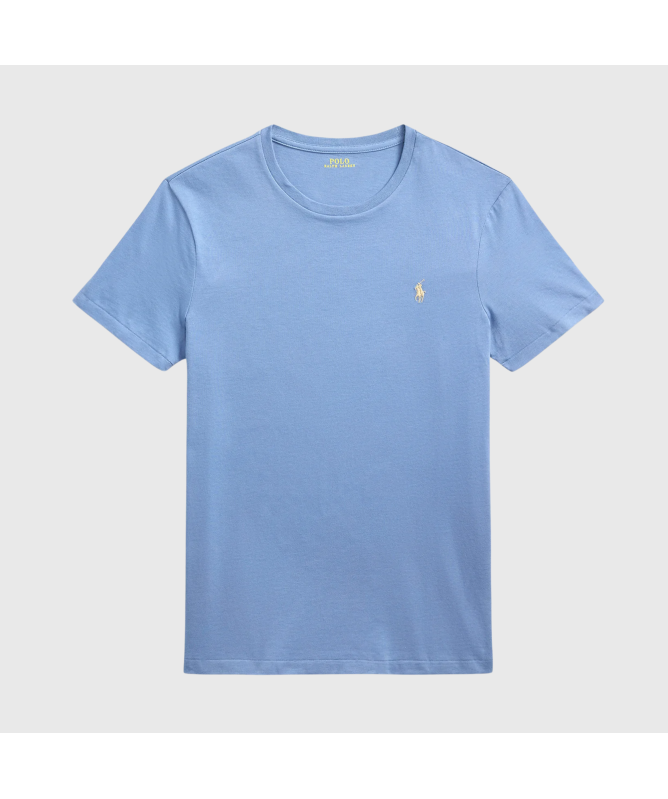 Tシャツ・カットソー POLO RALPH LAUREN Men T-shirt Blue 1 710671438 407 Blue T-shirt with logo accent brand POLO RALPH LAUREN