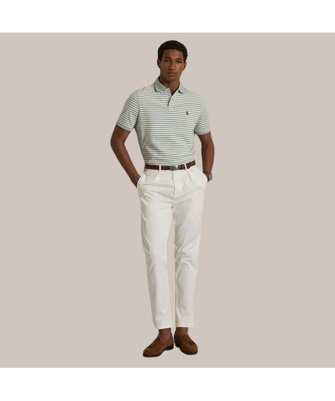 Polo Ralph Lauren Custom Slim Fit Stripe Oxford Mesh Polo