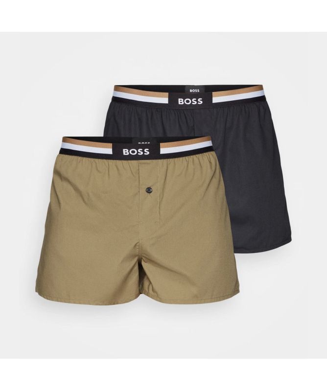 Boss 2pk Woven Men's Boxer Shorts | blue-50469762-490-khaki