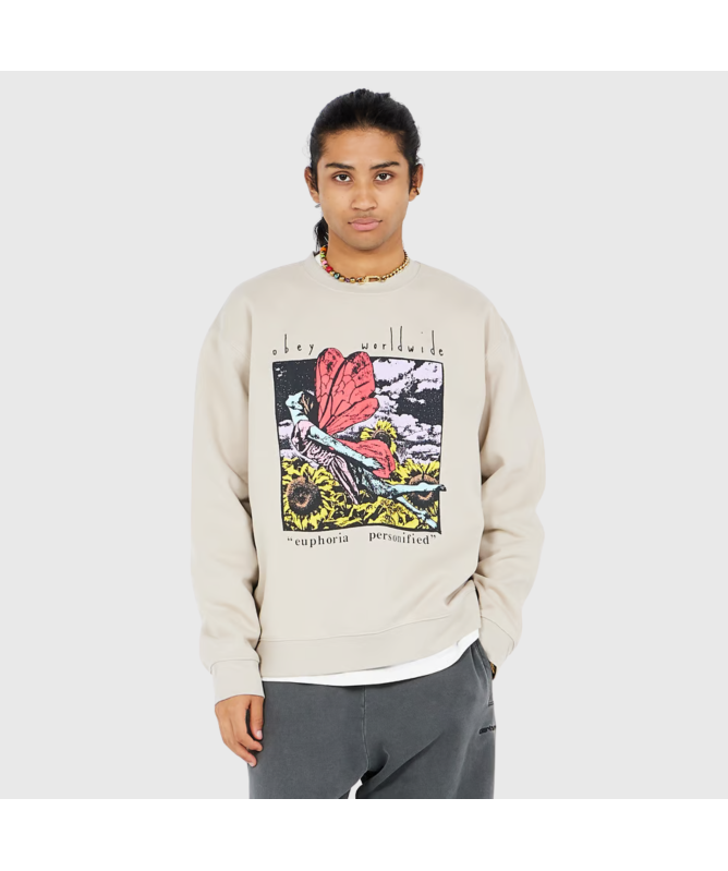 ◆OBEY◆オベイ Euphoria Personified Crew スウェット OBEY Euphoria Personified Crew Neck Sweatshirt | Beige