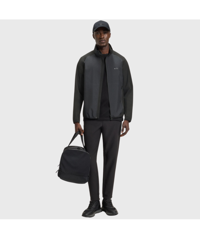 BOSS Water-Repellent Jacket In Super-Stretch Poplin | Black