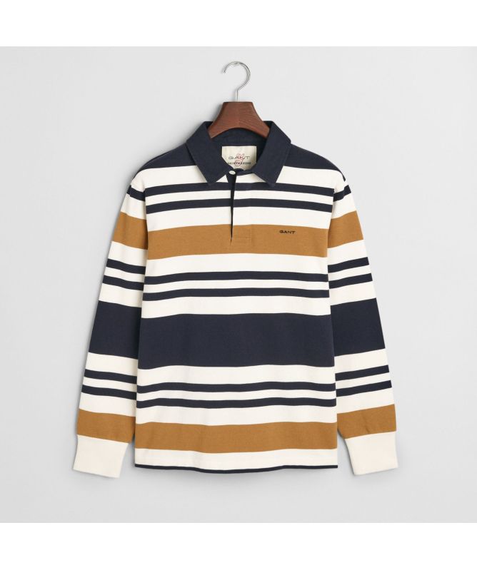 GANT Unisex Multistripe Heavy Rugger Sweat | Sky blue