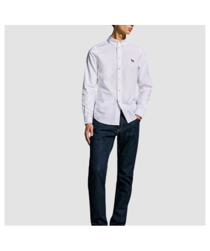 Tシャツ・カットソー Paul Smith FW25 TAILORED FIT SHIRT (M2R 599R PZEBRA 44) Paul Smith Tailored Fit Zebra Shirt | Blue - M2R-599R-P22347