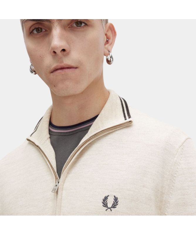 Fred Perry ジップアップジャケット ベージュ【公式WEBショップ】 FRED