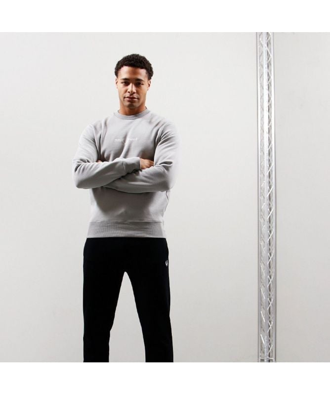 FRED PERRY グレー Crew Neck Sweatshirt Zip Neck Collar Sweatshirt - Warm Oat Marl | Men's