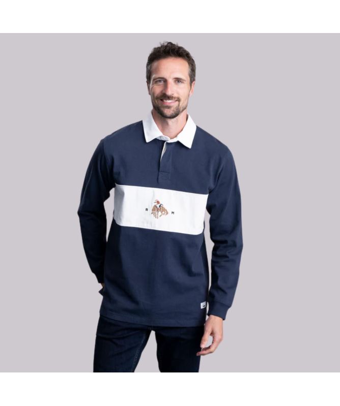 R.M Williams Regular Fit Buck Rugby Shirt | Navy