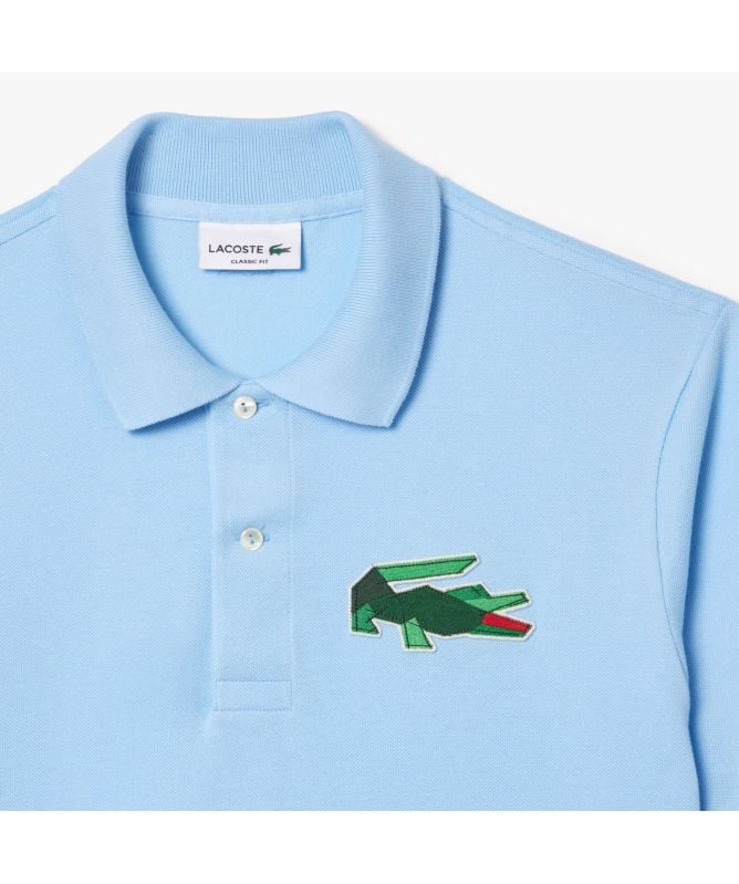 Lacoste Geometric Crocodile Polo T-Shirt | Sky Blue-PH3600