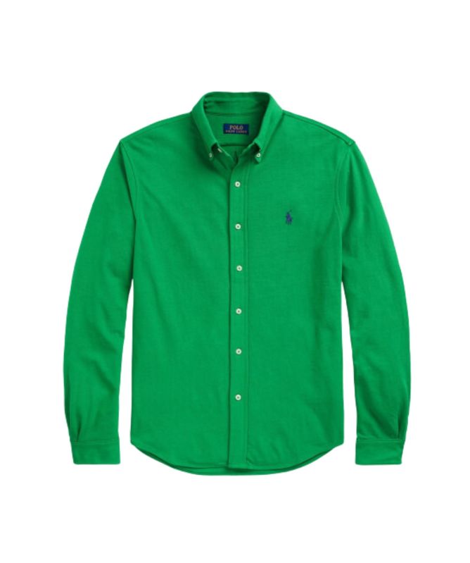POLO RALPH LAUREN ワンショルタ フィットウエスト マキシトレス ベルテッド コットン オックスフォード シャツドレス （ロング