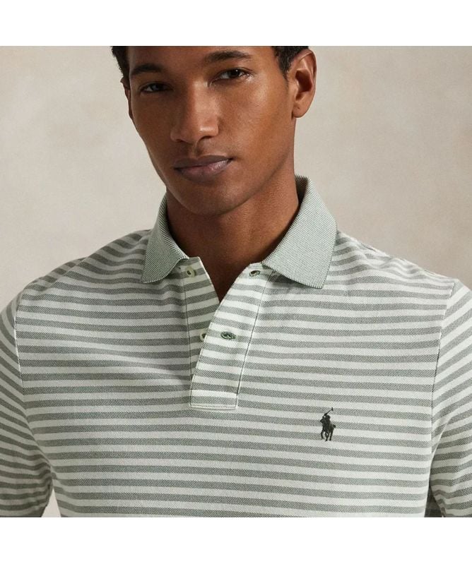 Polo Ralph Lauren Custom Slim Fit Stripe Oxford Mesh Polo