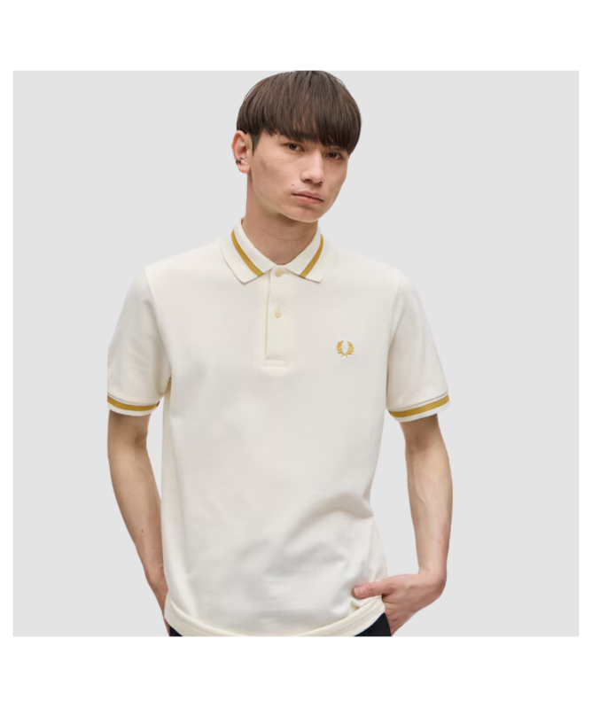 Fred Perry Men's Single Tipped Polo | Sand - M2 W79