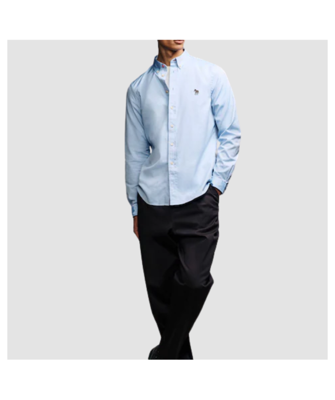 Paul Smith Tailored Fit Zebra Shirt | Blue - M2R-599R-P22347