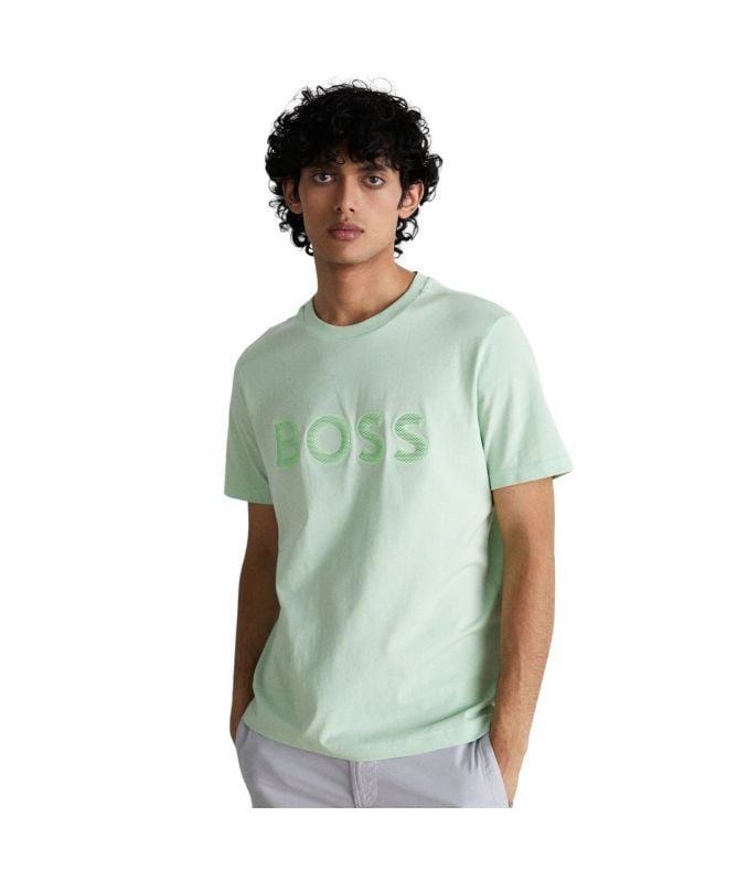 Tシャツ・カットソー BOSS Men T-shirt Green 50536636 311 BOSS in Green by HUGO BOSS | Men