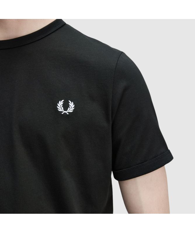 Fred Perry Ringer Crew Neck T-Shirt | Grey-M3519-R49-Navy