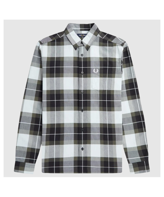 Fred Perry Men's Tartan Shirt | Black - M6573 R30