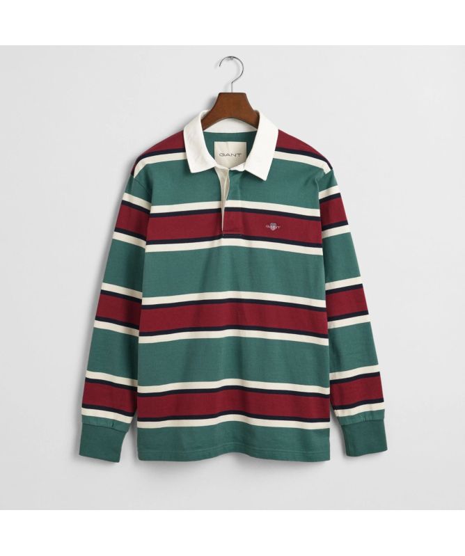 GANT Yarn Dyed Striped Heavy Rugger | Green-2044007-318-Navy